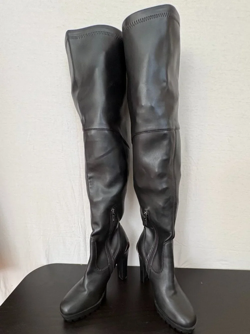 GUESS Black Over the Knee Platform High Heel Boots Size 8M